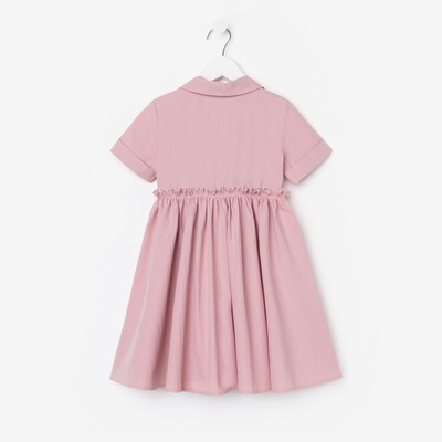 Платье для девочки с воротником KAFTAN, размер 32 (110-116 см), пудровое