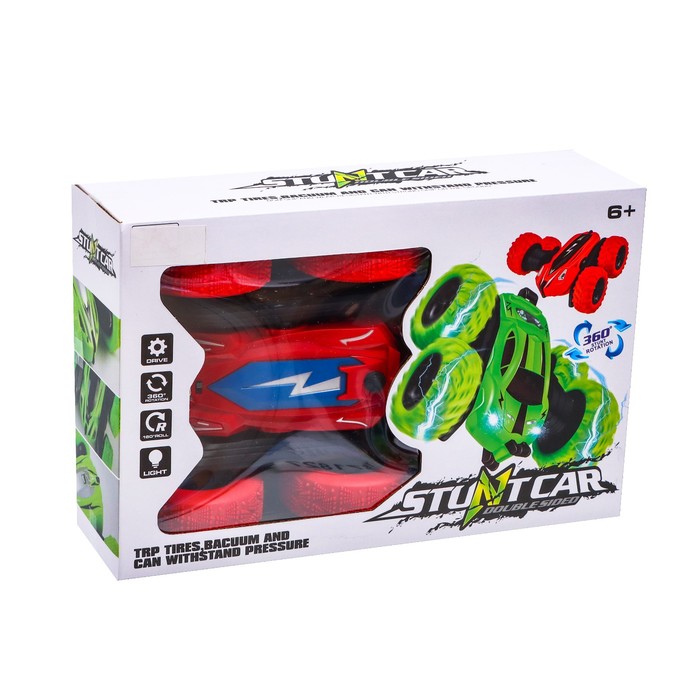 Машина - перевёртыш радиоуправляемая «Трюкач», работает от аккумулятора, цвет красный 55129