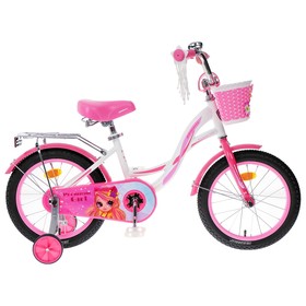 Велосипед 14" GRAFFITI Premium Girl, цвет белый/розовый