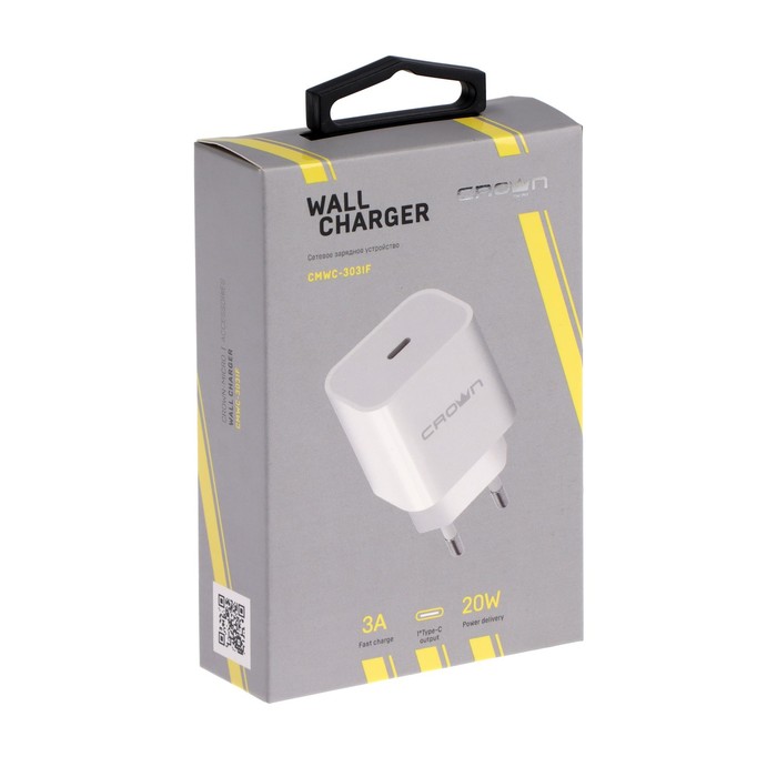 Сетевое зарядное устройство Crown CMWC-3031F, USB Type-C, 3 А, быстрая зарядка, белое - фото 51759285 Сетевое зарядное устройство Crown CMWC-3031F, USB Type-C, 3 А, быстрая зарядка, белое - фото 51759285