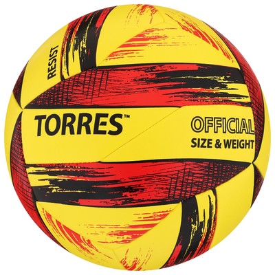 Мяч волейбольный TORRES Resist, V321305, PU, гибридная сшивка, 12 панелей, р. 5