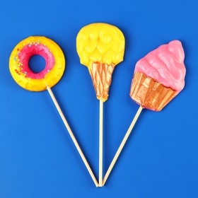 Карамель леденцовая «Пирожное», со вкусом тутти-фрутти, малины, маракуйи, 30 г (комплект 36 шт)