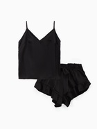 Пижама женская (майка, шорты) MINAKU: Light touch, чёрная, размер 42 - Фото 13