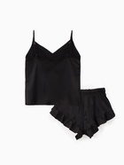 Пижама женская (майка, шорты) MINAKU: Light touch, чёрная, размер 42 - Фото 17