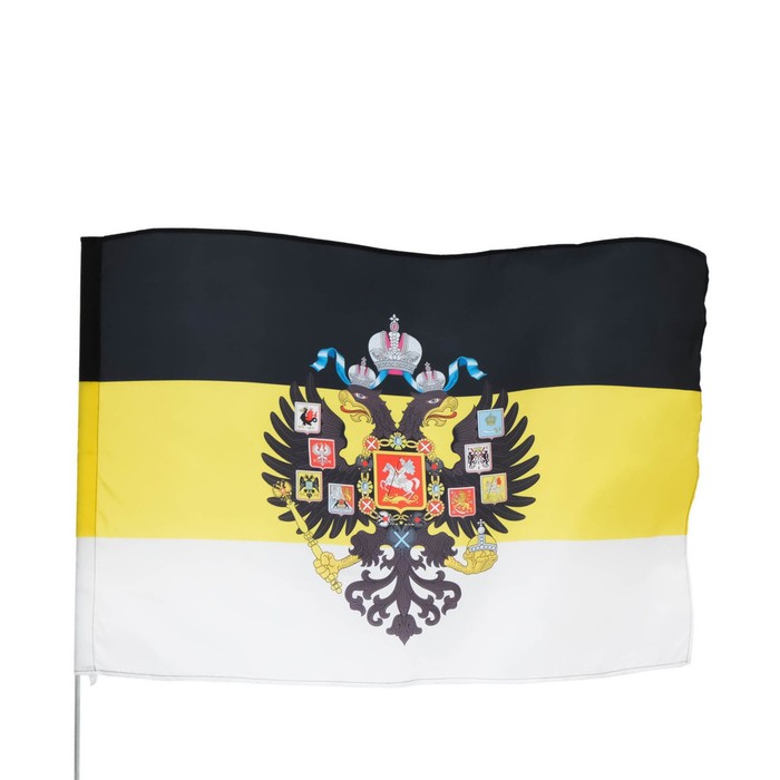 Флаг Российской империи с гербом, 90 х 135 см, полиэфирный шёлк, без древка - фото 1907475147