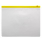 Папка-конверт на ZIP-молнии A5 150 мкм, Calligrata, прозрачная, жёлтая молния - фото 9830621