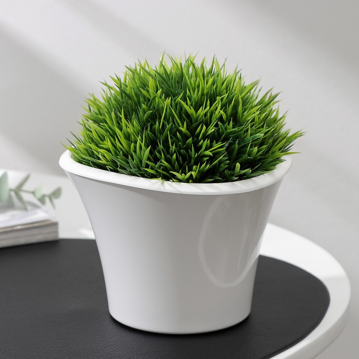 Кашпо для цветов со вставкой «Лагуна», 600 мл, d=13 см, h=9 см, белое - Фото 1