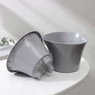 Кашпо для цветов со вставкой «Лагуна», 600 мл, d=13 см, h=9 см, цвет серый - Фото 4