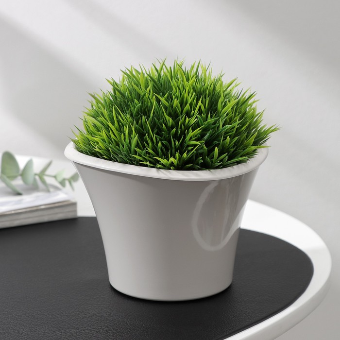 Кашпо для цветов со вставкой «Лагуна», 600 мл, d=13 см, h=9 см, бежевое - Фото 1