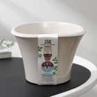 Кашпо для цветов со вставкой «Лагуна», 600 мл, d=13 см, h=9 см, бежевое (комплект 2 шт) - фото 36429831