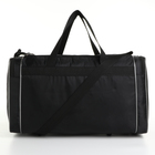 Сумка спортивная мужская на молнии, 3 наружных кармана, средний размер, цвет чёрный - Фото 2