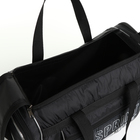 Сумка спортивная мужская на молнии, 3 наружных кармана, средний размер, цвет чёрный - Фото 3