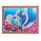 Алмазная мозаика с частичным заполнением и форменными стразами на раме «Лебедь», 30×40 см - Фото 3