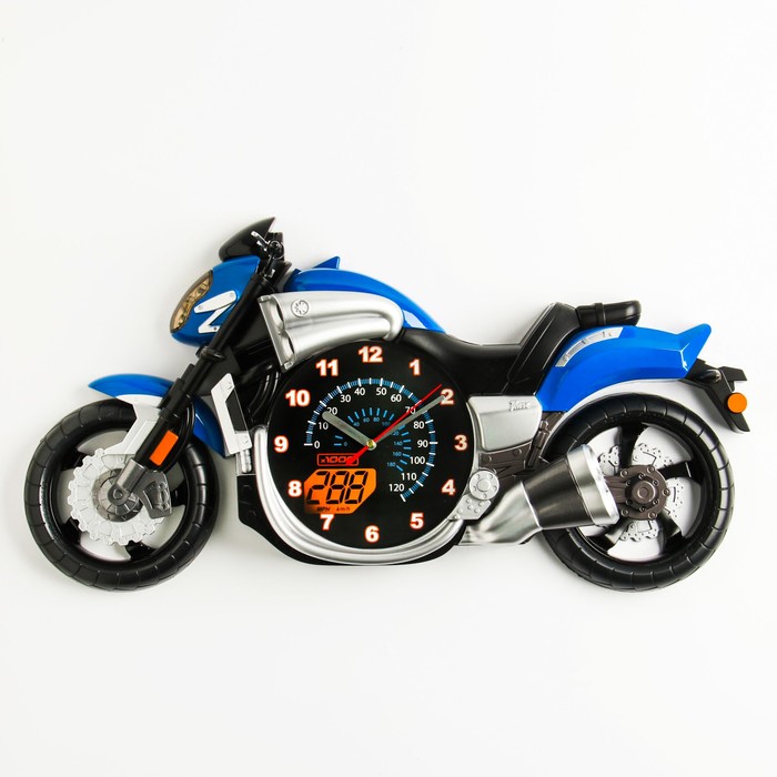 Детские настенные часы "Мотоцикл", плавный ход, 57 х 30 см, циферблат 16 см - Фото 1