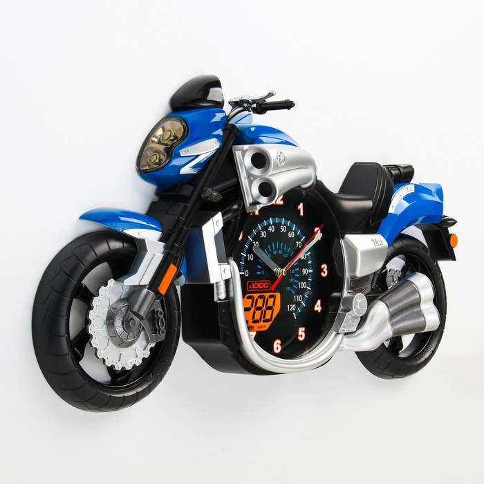 Детские настенные часы "Мотоцикл", плавный ход, 57 х 30 см, циферблат 16 см - фото 1886873104