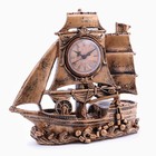 Часы настольные каминные "Парусник",  дискретный ход, 28 х 12 х 27.5 см - фото 21662270