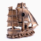 Часы настольные каминные "Парусник",  дискретный ход, 28 х 12 х 27.5 см - фото 21662271