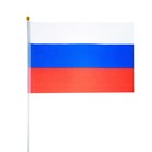 Флаг России, 20 х 30 см, шток 40 см, полиэфирный шёлк - фото 318947662