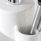 УЦЕНКА Дозатор для моющего средства Доляна «Милитари», 370 мл, с губкой и щёткой, цвет белый - Фото 4