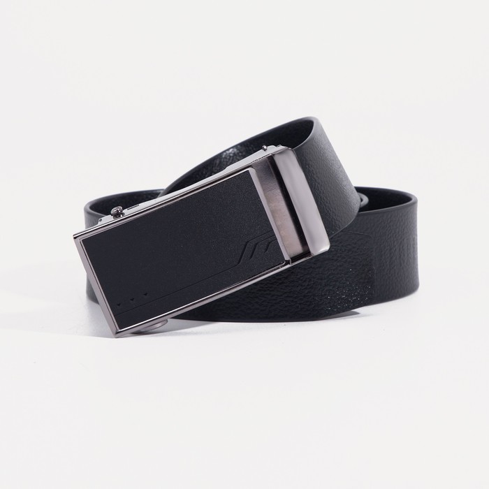 Ремень, ширина 3.5 см, автомат, чёрный - Фото 1