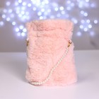 Сумка-мешок детская плюшевая «Зайка», цвет розовый,20х18х9 см - фото 3196763