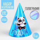 Колпак голографический «1 годик», панда - Фото 1