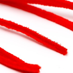 Проволока с ворсом для поделок и декора набор 50 шт., размер 1 шт. 30 × 0,6 см, цвет красный