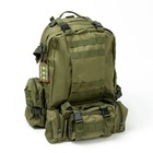 Рюкзак тактический туристический Storm tactic, 50 л, с карманами, однотонный, оливковый - Фото 2