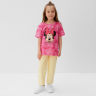 Футболка для девочки "Minnie", Минни Маус, «Тай-дай», рост 86-92 см, цвет розовый - Фото 2