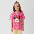 Футболка для девочки "Minnie", Минни Маус, «Тай-дай», рост 110-116 см, цвет розовый - Фото 1