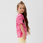 Футболка для девочки "Minnie", Минни Маус, «Тай-дай», рост 110-116 см, цвет розовый - Фото 3