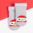 Носки новогодние детские Крошка Я «Снеговик», цвет серый, 8-10 см - фото 318948073