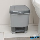 Контейнер для мусора с педалью RICCO, 8 л, 24×25,5×29,5 см, цвет серый - фото 318948119