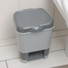 Контейнер для мусора с педалью, 8 л, 24×25.5×29.5 см, пластик, серый - Фото 8