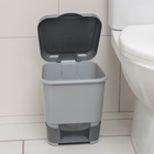 Контейнер для мусора с педалью, 8 л, 24×25.5×29.5 см, пластик, серый - Фото 2