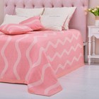Покрывало хлопковое Этель «Волны» 180х240±5 см, цвет розовый, 100%хлопок, 300гр/м2 - фото 21662932