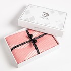 Покрывало хлопковое Этель «Волны» 180х240±5 см, цвет розовый, 100%хлопок, 300гр/м2 - фото 21662935