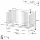 Кроватка-трансформер Polini kids Vintage 400, детская, металлическая, цвет белый - Фото 12