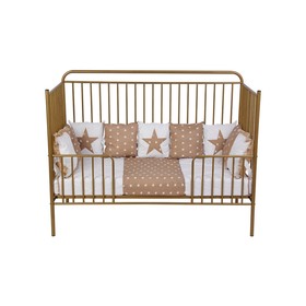 Кроватка-трансформер Polini kids Vintage 400, детская, металлическая, цвет бронзовый