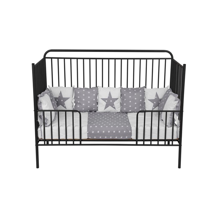 Кровать-трансформер Polini kids Vintage 400, детская, металлическая, чёрная, матовая - Фото 1