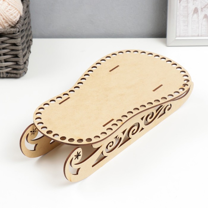 Заготовка для вязания "Сани. Вид 3" набор 3 детали, донышко 25х15 см - Фото 1