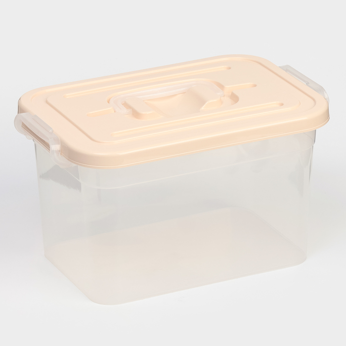 Контейнер для хранения с крышкой, 6.5 л, 31×20×18 см, пластик, МИКС - Фото 1