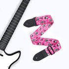 Ремень для гитары, розовый, кошечки, длина 60-117 см, ширина 5 см - фото 280587617