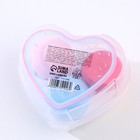 Набор спонжей для макияжа в контейнере-сердце Lovely set, 3 штуки - фото 9267459