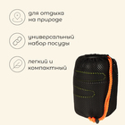 Набор туристической посуды maclay: 2 кастрюли, приборы, горелка, штопор, тряпка, карабин - Фото 2