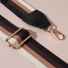 Ручка для сумки, стропа с кожаной вставкой, 139 ± 3 × 3,8 см, цвет чёрный/коричневый/песочный/золотой - Фото 3