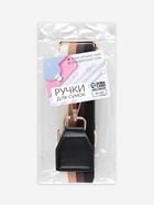 Ручка для сумки, стропа с кожаной вставкой, 135±3×3.8 см, цвет чёрный, золотой 7842207 - фото 14714753