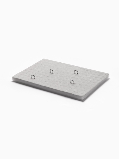 Подставка под кольца QF, 100 мест, флок, 34×23×1 см, серая