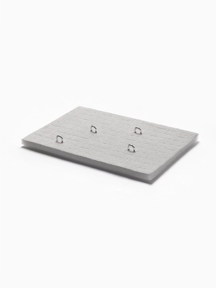 Подставка под кольца QF, 100 мест, флок, 34×23×1 см, серая - Фото 1