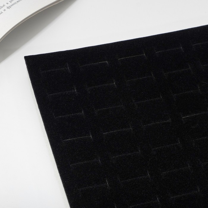 Подставка под кольца 100 полос, флок, 33,5×22,5×1,8 см, цвет чёрный - фото 1880963404